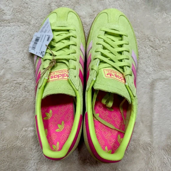 adidas Spezial Neon Lime with Pink and Light Pink Stripes - Picture 2 of 10